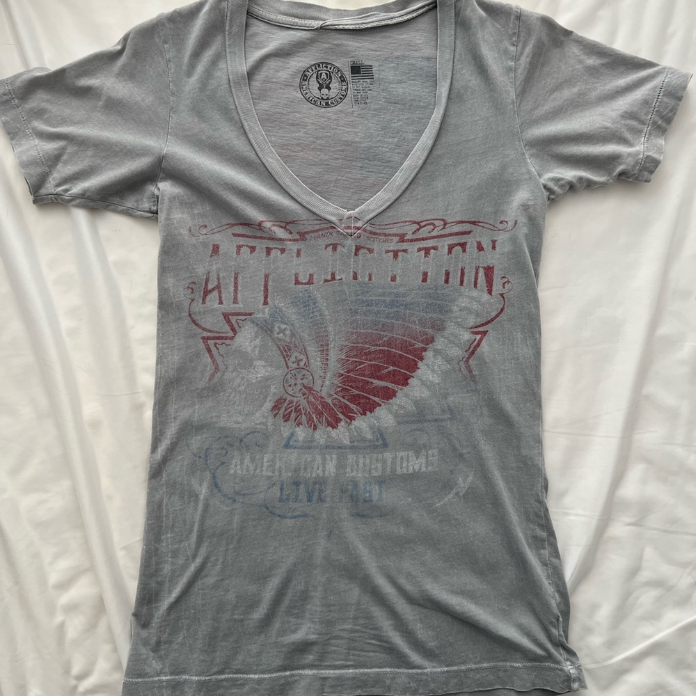 Affliction grey moto tshirt